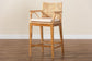 bali & pari Storsel Bohemian Natural Rattan and Teak Wood Counter Stool FredCo
