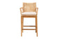 bali & pari Storsel Bohemian Natural Rattan and Teak Wood Counter Stool FredCo