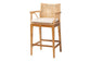 bali & pari Storsel Bohemian Natural Rattan and Teak Wood Counter Stool FredCo