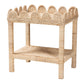 bali & pari Sumana Bohemian Scallop Natural Rattan and Mahogany Side Table FredCo