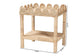 bali & pari Sumana Bohemian Scallop Natural Rattan and Mahogany Side Table FredCo