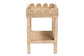 bali & pari Sumana Bohemian Scallop Natural Rattan and Mahogany Side Table FredCo