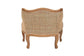 bali & pari Sylvestra Traditional French Beige Fabric and Honey Oak Finished Wood Low Seat Accent Chair FredCo