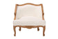 bali & pari Sylvestra Traditional French Beige Fabric and Honey Oak Finished Wood Low Seat Accent Chair FredCo
