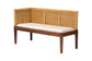 bali & pari Tabanan Modern Bohemian Natural Brown Rattan and Brown Acacia Wood 3-Piece Dining Nook set FredCo