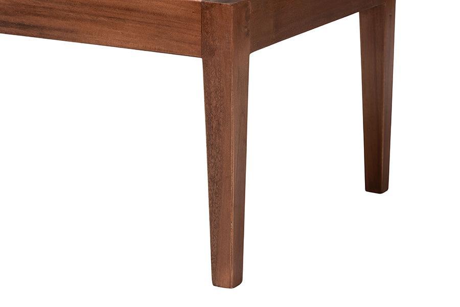 bali & pari Tabanan Modern Bohemian Nautral Brown Rattan and Brown Acacia Wood 2-Piece Dining Nook Banquette Set FredCo
