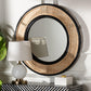 bali & pari Tacita Modern Bohemian Two-Tone Black and Natural Brown Rattan Accent Wall Mirror FredCo