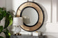 bali & pari Tacita Modern Bohemian Two-Tone Black and Natural Brown Rattan Accent Wall Mirror FredCo