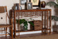 Bamboo console table with woven baskets and decor, modern home furniture by FredCo International