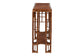 Brown rattan accent table with open lattice sides, FredCo International furniture.