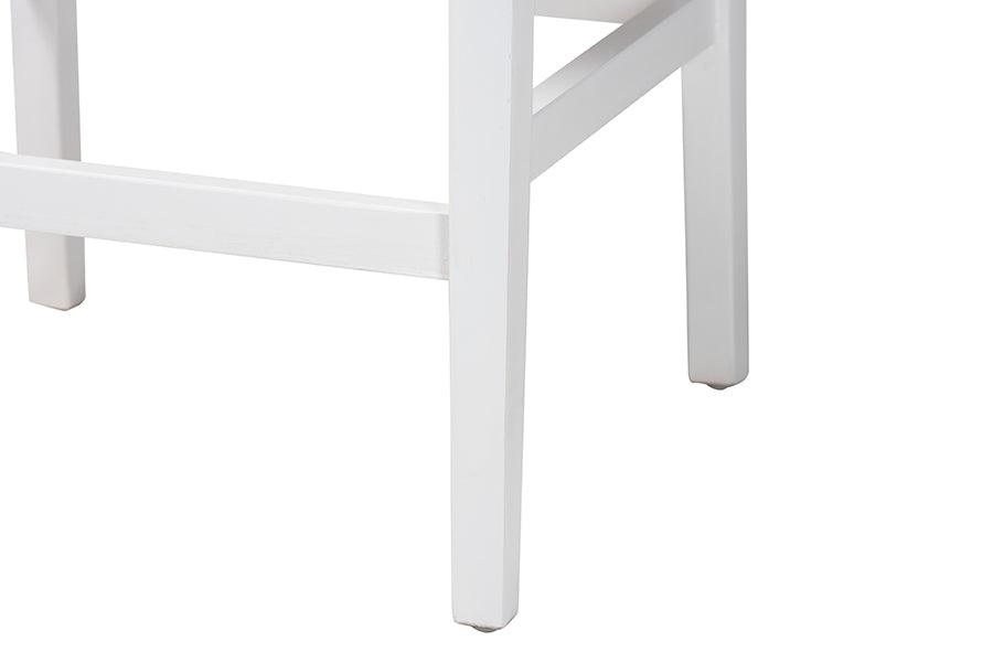 bali & pari Talli Bohemian Paper Loom and White Mahogany Wood Bar Stool FredCo
