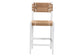 bali & pari Talli Bohemian Paper Loom and White Mahogany Wood Bar Stool FredCo