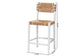 bali & pari Talli Bohemian Paper Loom and White Mahogany Wood Bar Stool FredCo