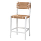 bali & pari Talli Bohemian Paper Loom and White Mahogany Wood Bar Stool FredCo