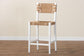 bali & pari Talli Bohemian Paper Loom and White Mahogany Wood Bar Stool FredCo