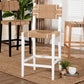 bali & pari Talli Bohemian Paper Loom and White Mahogany Wood Bar Stool FredCo