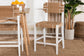 bali & pari Talli Bohemian Paper Loom and White Mahogany Wood Counter Stool FredCo