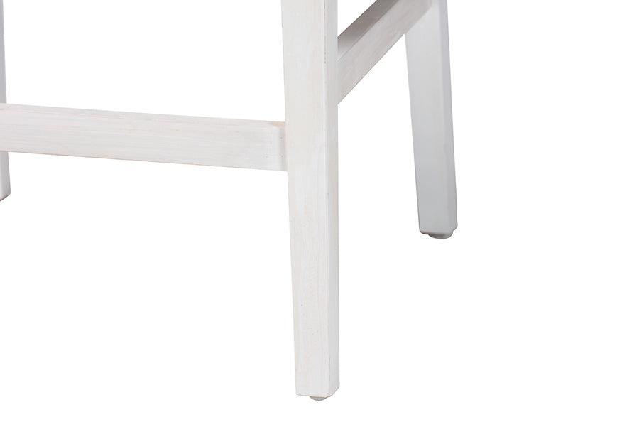 bali & pari Talli Bohemian Paper Loom and White Mahogany Wood Counter Stool FredCo