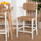 bali & pari Talli Bohemian Paper Loom and White Mahogany Wood Counter Stool FredCo