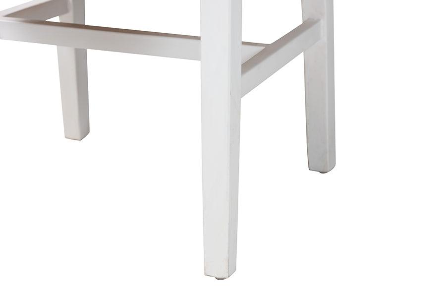 bali & pari Talli Bohemian Paper Loom and White Mahogany Wood Dining Chair FredCo