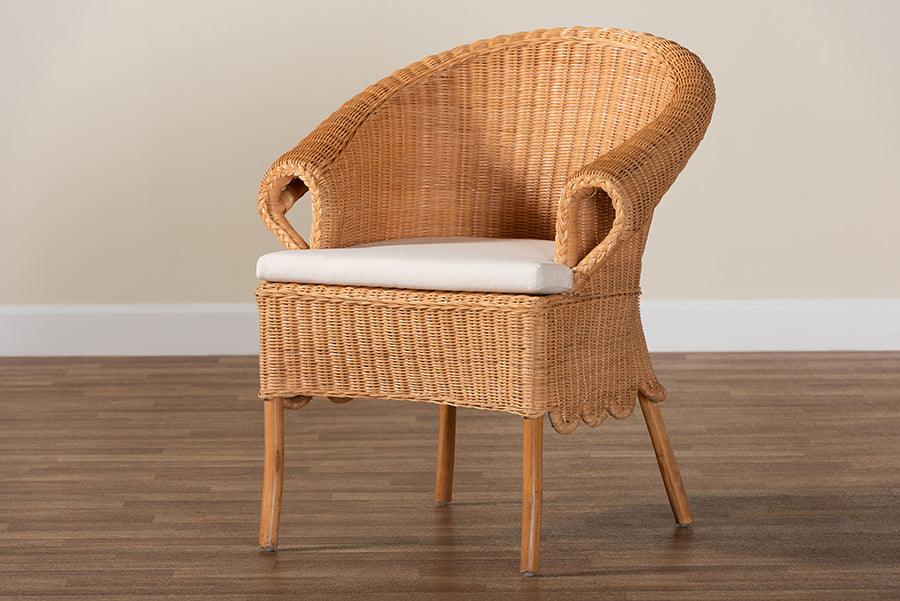 bali & pari Tamara Bohemian Braided Honey Rattan Dining Chair FredCo