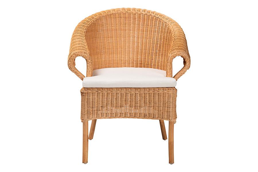 bali & pari Tamara Bohemian Braided Honey Rattan Dining Chair FredCo