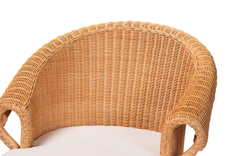 bali & pari Tamara Bohemian Braided Honey Rattan Dining Chair FredCo