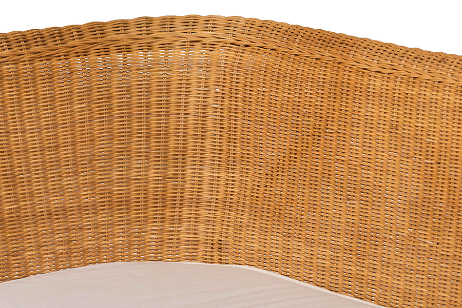 bali & pari Tamara Bohemian Light Honey Rattan 2-Piece Dining Nook Bench Set FredCo
