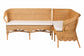 bali & pari Tamara Bohemian Light Honey Rattan 2-Piece Dining Nook Bench Set FredCo