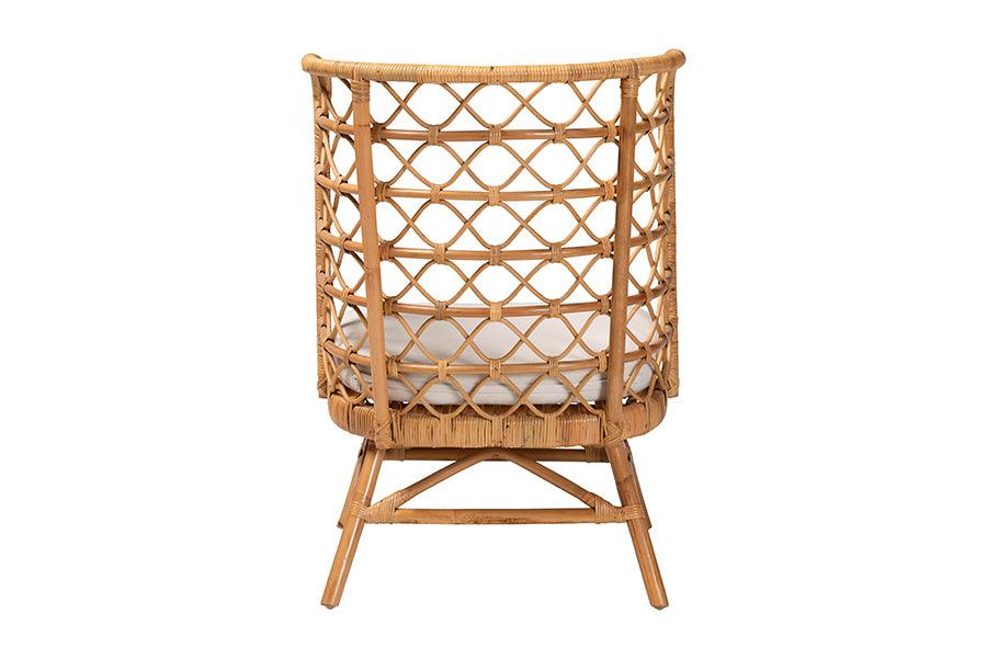 bali & pari Tania Bohemian Light Honey Rattan Accent Chair FredCo