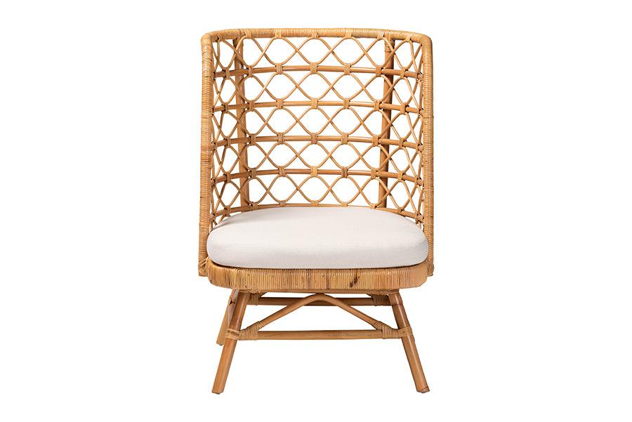 bali & pari Tania Bohemian Light Honey Rattan Accent Chair FredCo