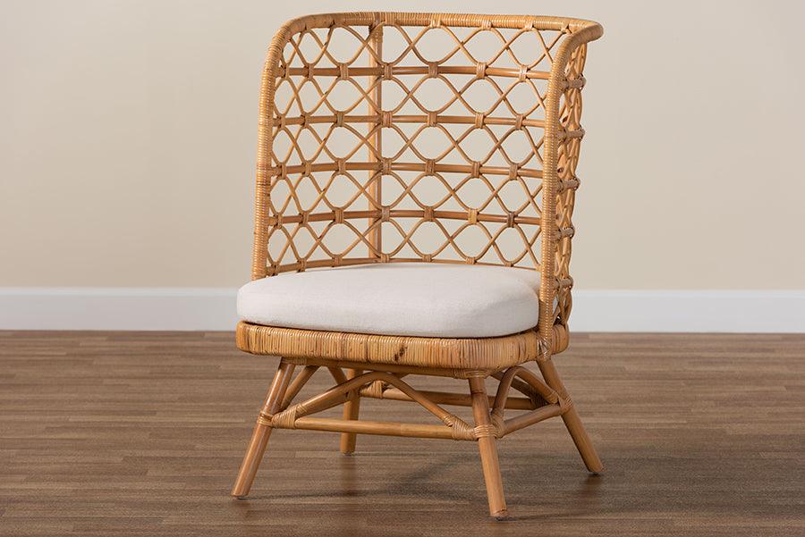 bali & pari Tania Bohemian Light Honey Rattan Accent Chair FredCo