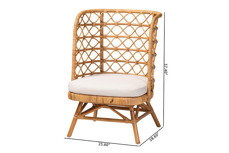bali & pari Tania Bohemian Light Honey Rattan Accent Chair FredCo