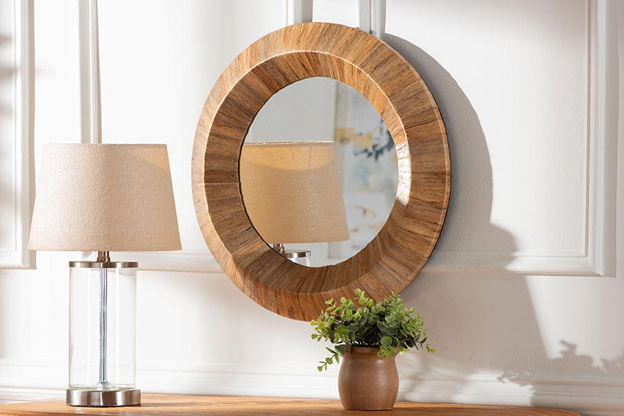 bali & pari Tarun Bohemian Grasscloth Accent Mirror FredCo