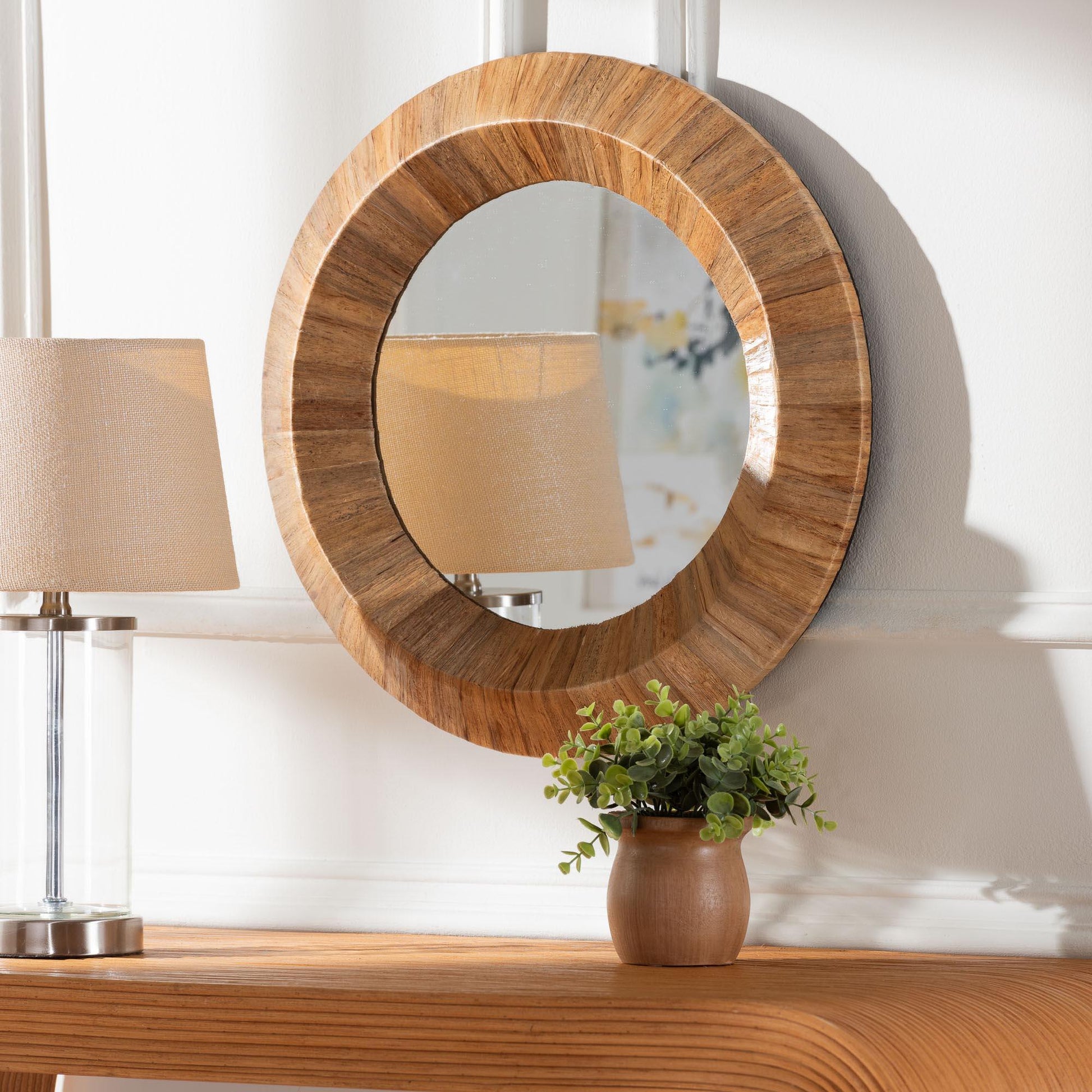 bali & pari Tarun Bohemian Grasscloth Accent Mirror FredCo