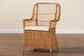 bali & pari Teresa Bohemian Light Honey Scalloped Rattan Arm Chair FredCo