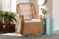 bali & pari Teresa Bohemian Light Honey Scalloped Rattan Arm Chair FredCo