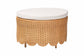 bali & pari Teresa Bohemian Light Honey Scalloped Rattan Ottoman FredCo