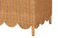 bali & pari Teresa Bohemian Light Honey Scalloped Rattan Ottoman Bench FredCo