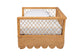 Bali & Pari Teresa Twin Natural Rattan Daybed – Handwoven Scalloped Sofa Bed Frame with Lattice Back, Coastal Boho Style FredCo
