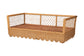 Bali & Pari Teresa Twin Natural Rattan Daybed – Handwoven Scalloped Sofa Bed Frame with Lattice Back, Coastal Boho Style FredCo