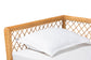 Bali & Pari Teresa Twin Natural Rattan Daybed – Handwoven Scalloped Sofa Bed Frame with Lattice Back, Coastal Boho Style FredCo