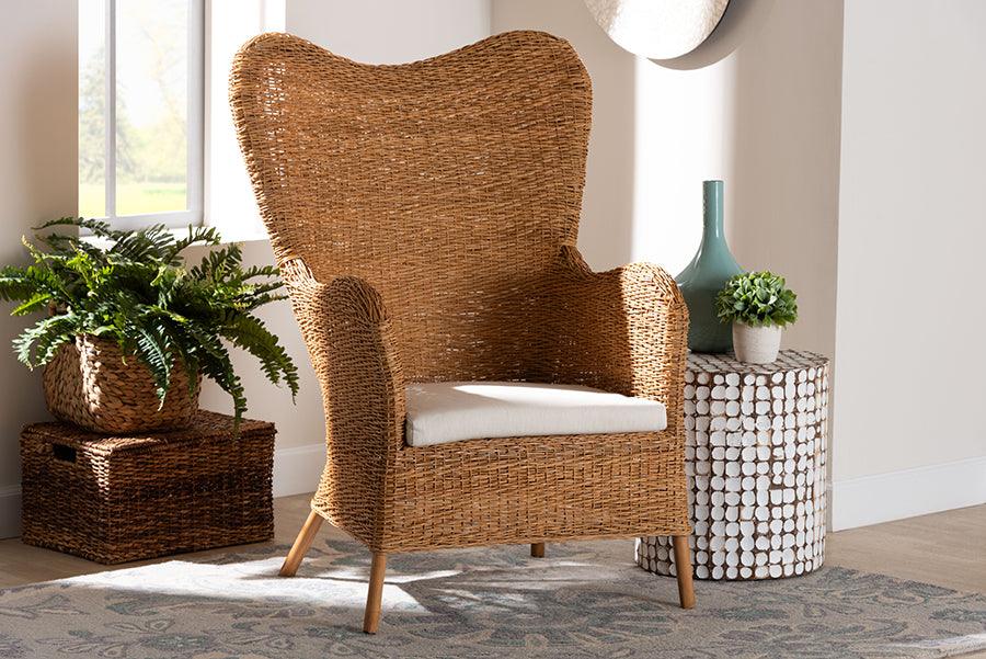 bali & pari Terra Bohemian Light Honey Rattan Arm Chair FredCo