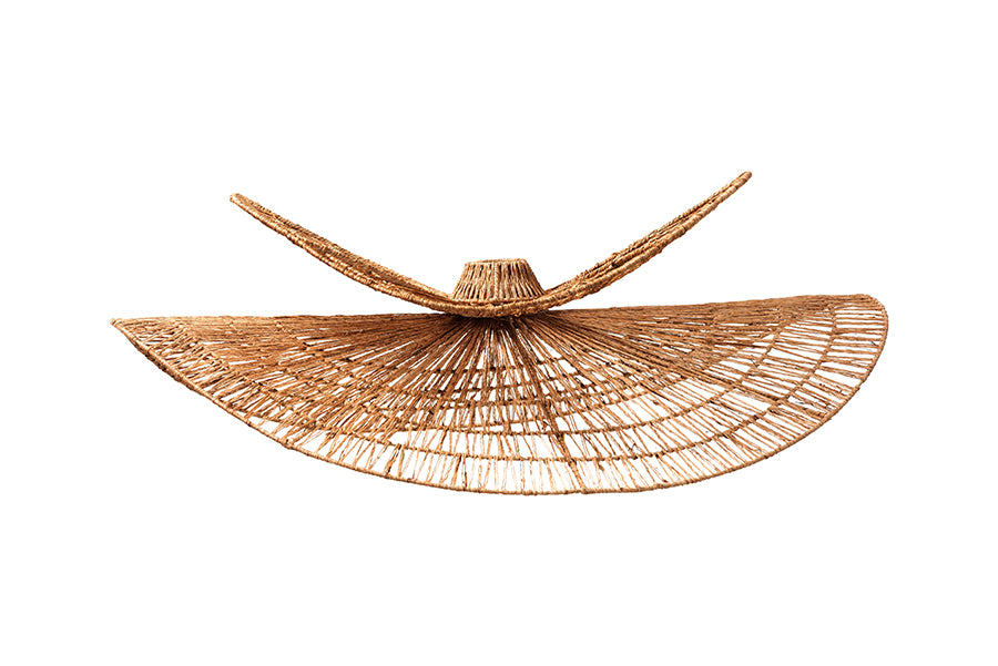 bali & pari Theanna Woven Jute Pendant Lampshade - Handwoven Boho Floral Light Fixture, Natural Wicker Ceiling Shade FredCo