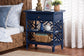 bali & pari Tiaret Natural Rattan Nightstand with Drawer and Shelves - Chippendale-Style Bedside Table for Bedroom or Coastal Living Spaces, Blue FredCo