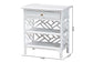 bali & pari Tiaret Natural Rattan Nightstand with Drawer and Shelves - Chippendale-Style Bedside Table for Bedroom or Coastal Living Spaces, White FredCo