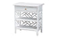 bali & pari Tiaret Natural Rattan Nightstand with Drawer and Shelves - Chippendale-Style Bedside Table for Bedroom or Coastal Living Spaces, White FredCo