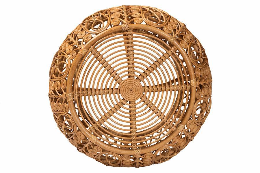 bali & pari Tiramisu Modern Bohemian Natural Brown Rattan Coffee Table FredCo