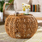 bali & pari Tiramisu Modern Bohemian Natural Brown Rattan Coffee Table FredCo