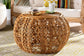 bali & pari Tiramisu Modern Bohemian Natural Brown Rattan Coffee Table FredCo